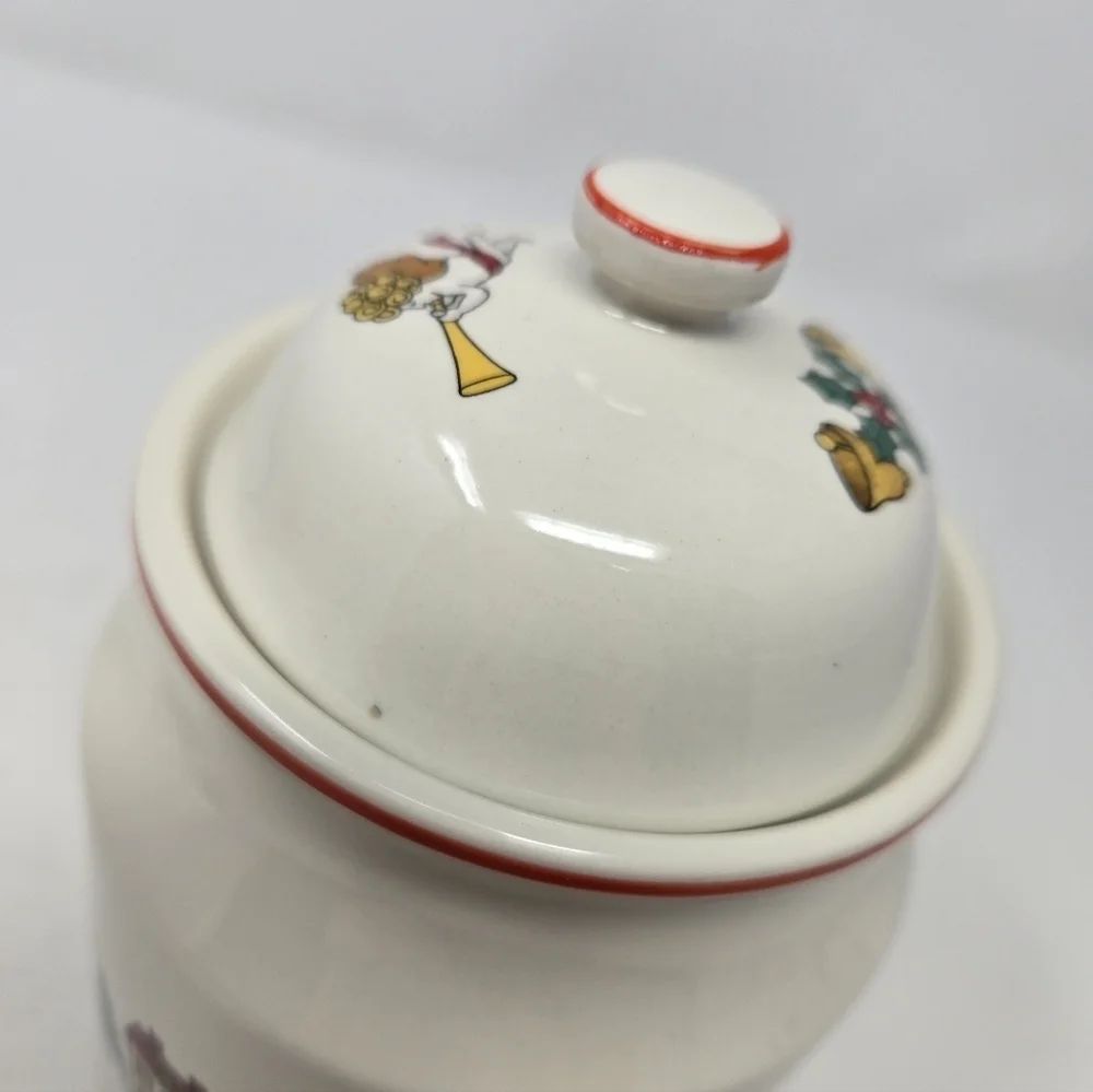 JAMESTOWN CHINA THE JOY OF CHRISTMAS 3 PIECE SET CREAM SUGAR CANISTER HOLIDAY